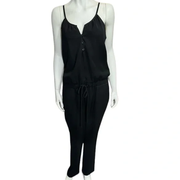 DREW Pants Jumpsuits Drew Black Button Down Tie Waist